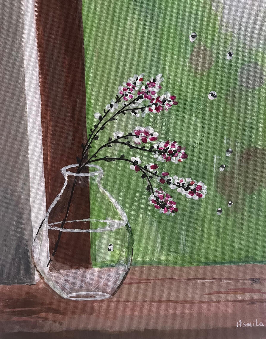 Cherry blossom in a vase