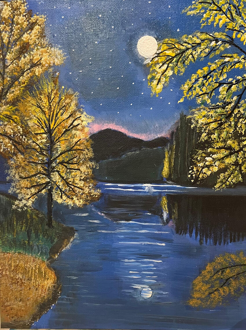 Moonlit lake