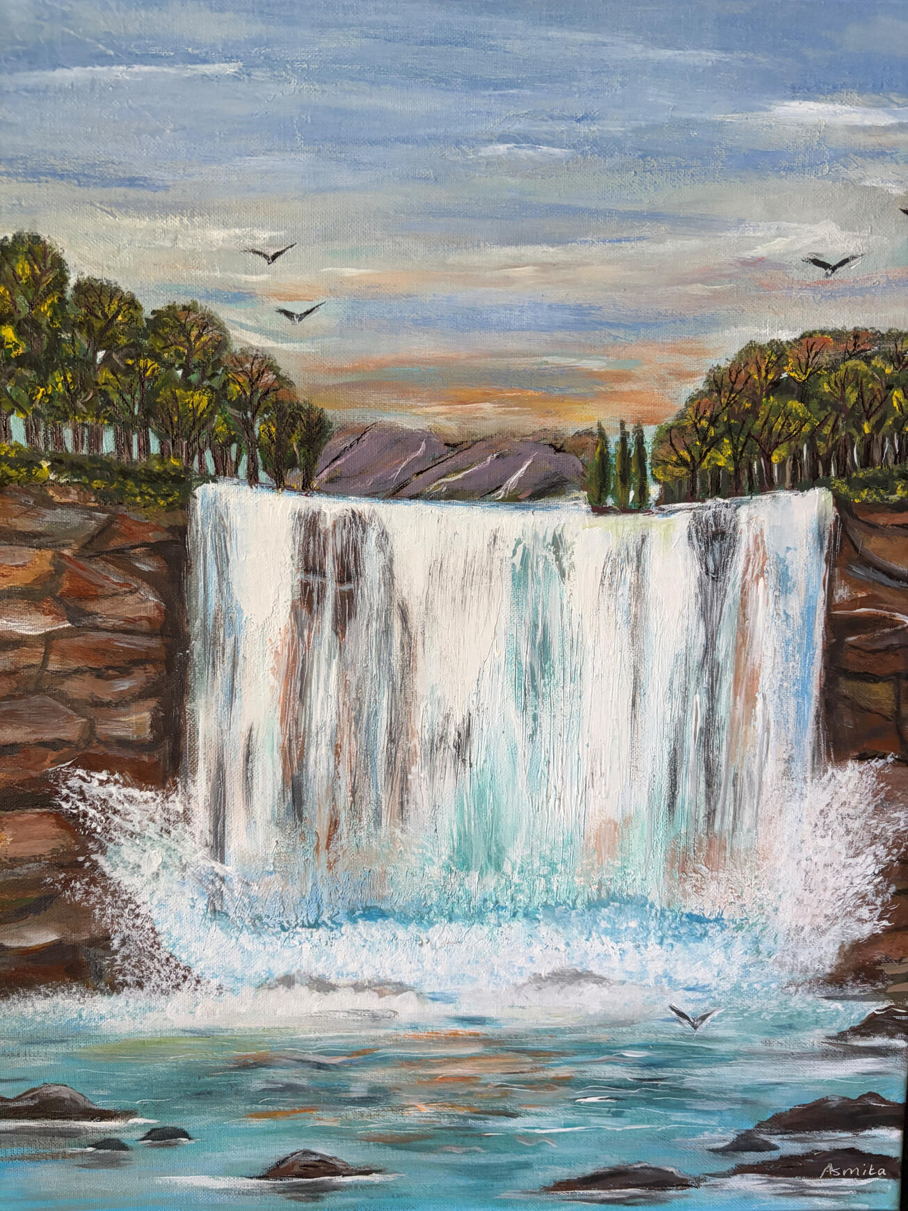 16x20 - Cascading Waterfalls