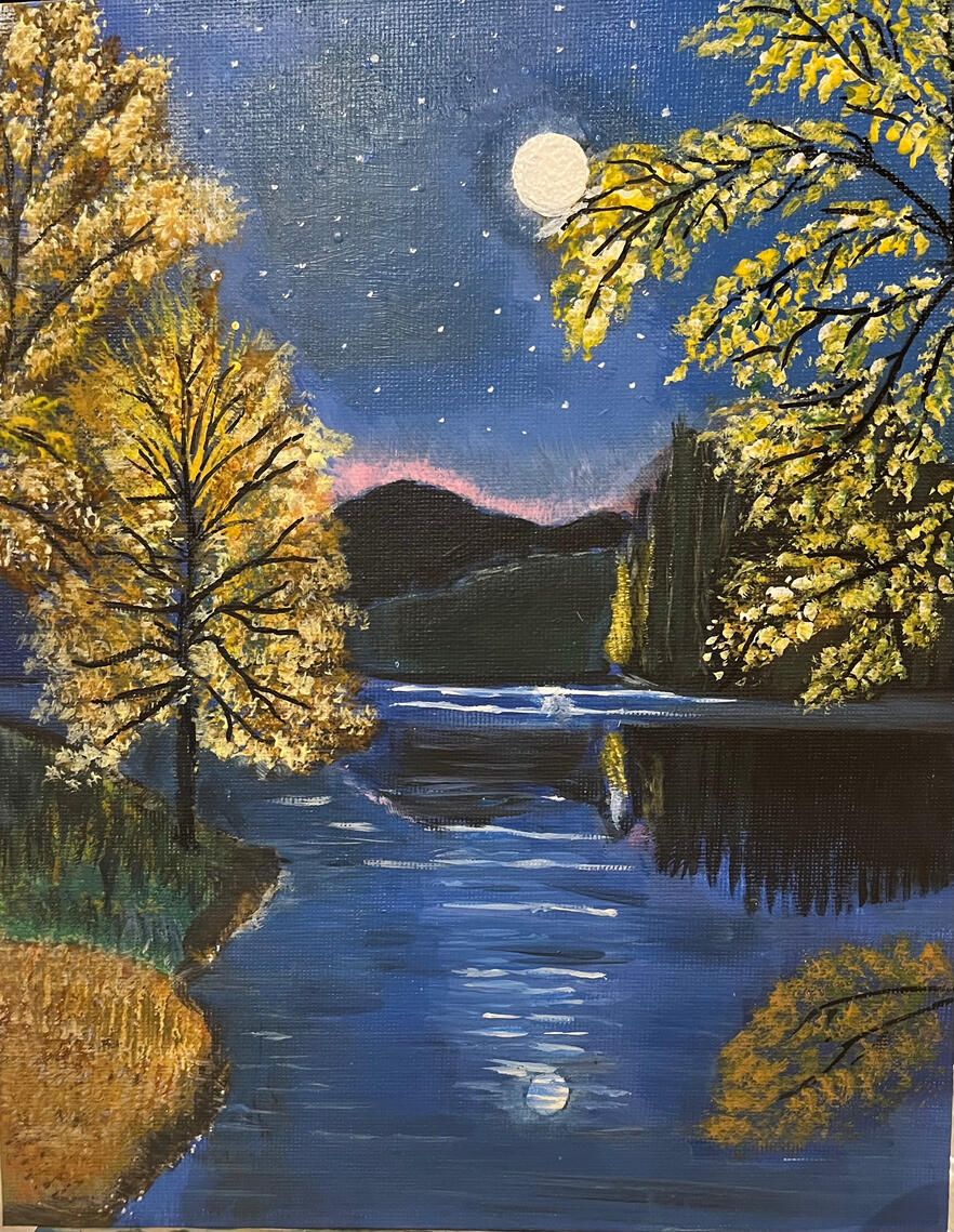 Moonlit river 8x10