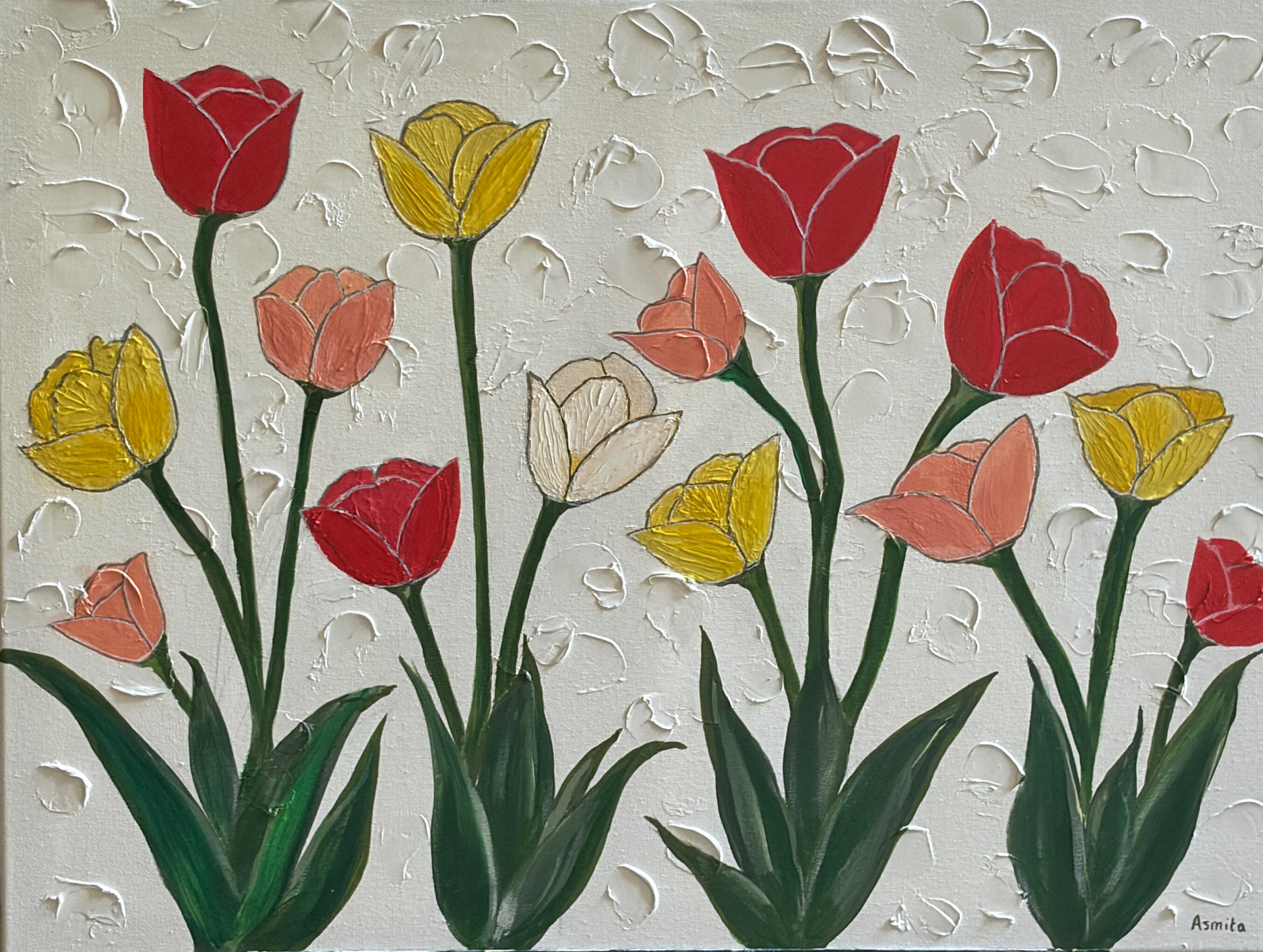 18x24 - Textured Blooms